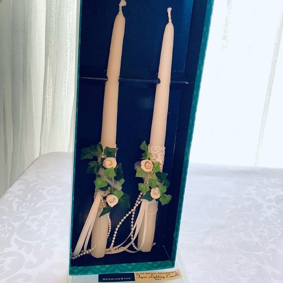 Wedding Star Elite Bridal Collection Taper Candles and Rose Bouquet - Picture 3 of 11